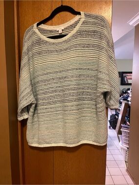 Light Blue Striped Knit Women's Top- J Jill